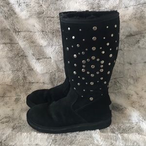 Ugg black Rockstar Leather and Sheep Skin Boots 7